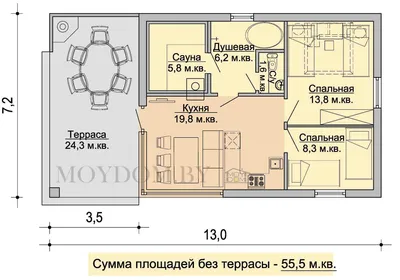 Баня 5,5 на 9,0 \"Бурга\" готовый проект, недорого под ключ в Москве и  Области | - ООО \"АСК\"