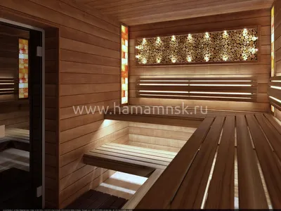 Дизайн русской бани - комната отдыха