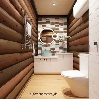 Дизайн душевой и санузла в кедровой бане «Ландыш»