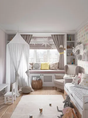 Уютная детская комната для девочки в светлых розовых тонах
