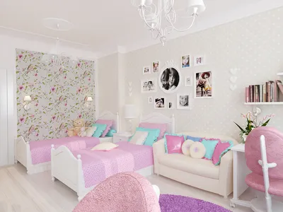 Дизайн интерьера детской комнаты для девочек от дизайнеров студии «Fresh  Art» в Нижнем Новгороде