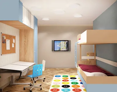 идеи для детских комнат on Instagram: “🔸️18,7 м2 ДЕТСКАЯ🔸️ ⠀ ♡ Проект  @marideco.ru ⠀ Чудесная детская для двух мальчик… | Дизайн детской комнаты,  Интерьер, Дизайн