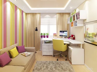 blog [Design-Cafe] interior: Детская 8 кв.м. для девочки 4-х лет (навырост)