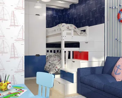 Планировка детской комнаты 14 кв.м. для двоих детей | Студия Дениса Серова