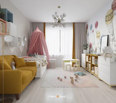 Дизайн детской комнаты площадью 18,6 кв.м. для дочери Елены Воробей —  Roomble.com