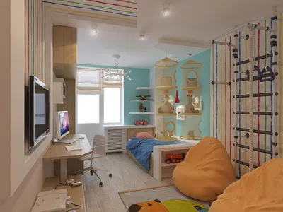 Дизайн детской комнаты 12 кв м: планировка для двоих, интерьер для  школьника - 31 фото