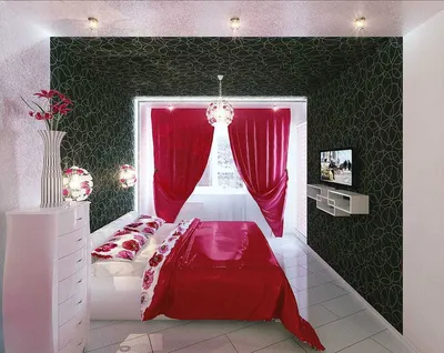 Красные шторы: Сочетание с другими цветами, использование красных оттенков  в интерьере. Красные шторы в спальню, гостинную, детскую и кухню (190 фото  + видео)