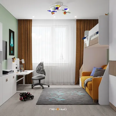 Детская комната для двоих детей — смотрите рекомендации по зонированию и  планировке в блоге Mr. Doors