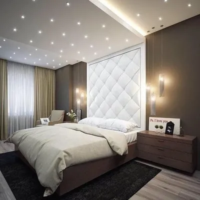 Освещение в спальне с натяжными потолками (58 фото)