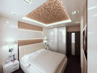 Натяжной потолок в спальне: 100 фото новинок красивого дизайна