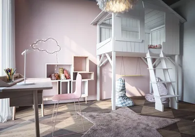 Дизайн комнаты для девочки 4-11 лет в современном стиле: как обустроить  интерьер красиво - 33 фото