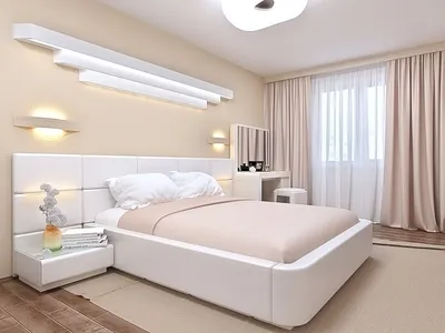 Современный интерьер спальни в светлых тонах (60 фото)