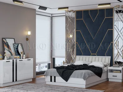 Модульная спальня Магнолия (Миф) Белый глянец недорого купить в Москве с  быстрой доставкой по цене производителя. | Модульные спальни от  производителя Миф