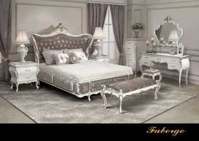 Спальня Фаберже In Style белого цвета в классическом стиле.