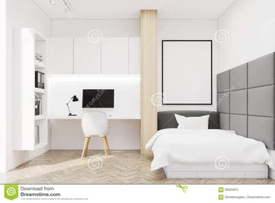 Белая спальня и домашний офис стены, одиночные Иллюстрация штока -  иллюстрации насчитывающей бука, представьте: 99520841