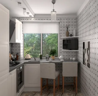 Комбинированные обои для маленькой кухни фото » Картинки и фотографии  дизайна квартир, домов, коттеджей
