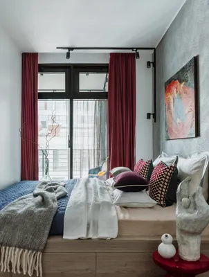 Маленькие спальни с акцентной стеной – 135 лучших фото дизайна интерьера  спальни | Houzz Россия