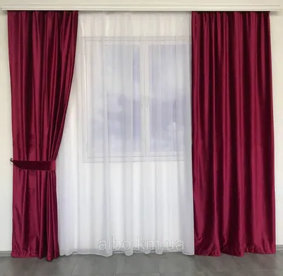 Готовые бархатные шторы в комнату спальню комплект, изысканные шторы для  гостинной зала Бордовые (SH-915-26), цена 1594 грн — Prom.ua (ID#1410607122)