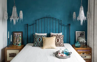 Спальня в голубых тонах: фото интерьера спальни, идеи по дизайну спальни в  голубом цвете в сочетании с серым, коричневым, бежевым, желтым
