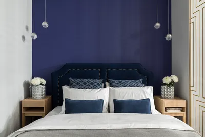 Синие спальни – 135 лучших фото дизайна интерьера спальни | Houzz Россия