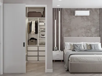 Встроенный гардероб в спальне - 54 фото