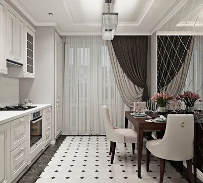 Современный дизайн штор для кухни - 40 фото