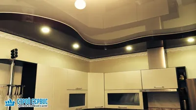 Двухуровневые натяжные потолки на кухне | \"Строй Сервис\"