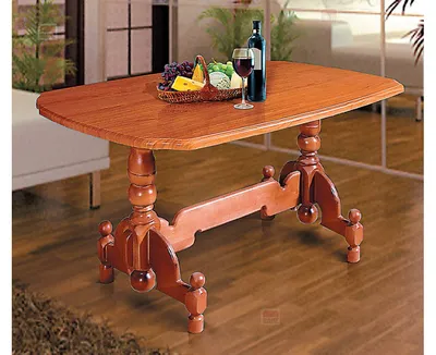 Деревянный стол на кухню - 81 фото