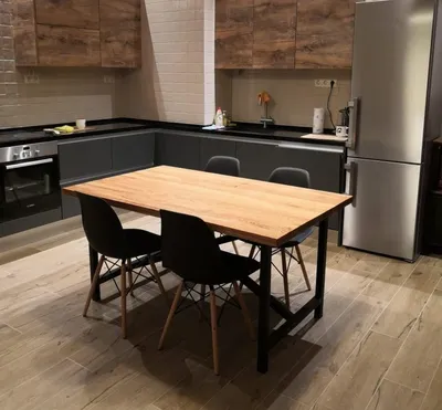 Кухонный стол в стиле лофт - 58 фото