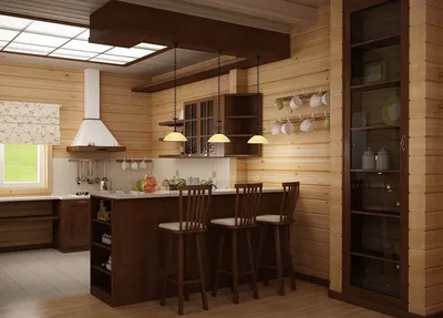Оформление интерьера кухни в деревянном доме | Отделка кухни 🏠 Иваново