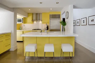 Дизайн желтой кухни - 69 фото