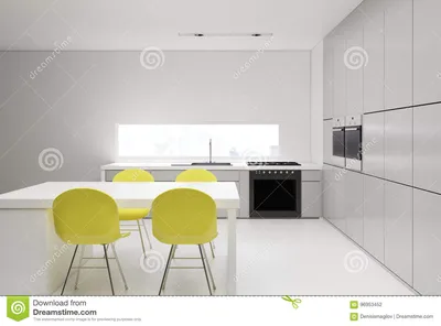 Кухня с желтыми стульями иллюстрация штока. иллюстрации насчитывающей  ð²ð½ñƒñ‚ñ€ñœ - 96953452