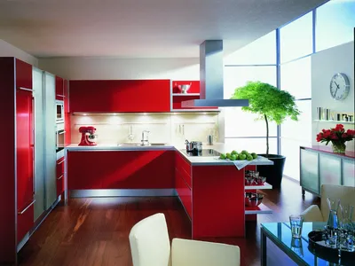 Дизайн красной кухни - 68 фото