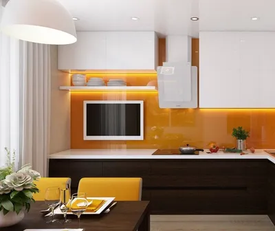 Дизайн кухни с телевизором - 69 фото
