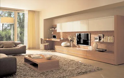 Интерьер гостиной в квартире: простой дизайн комнаты в доме в светлых тонах