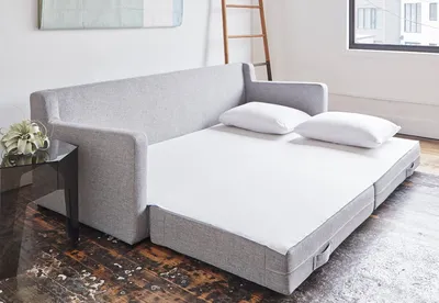 Прямые диваны в гостиную со спальным местом: фото примеров оформления  дизайна