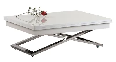 Раскладной стол трансформер CROSS GL белый обеденный журнальный столик для  гостинной