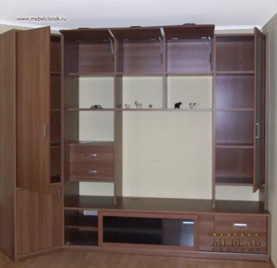 Модульная угловая стенка в гостиную | Купить мебель в Москве, изготовление  мебели на заказ