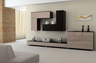 Модульные стенки в гостиную без телевизора по низким ценам — заказать  мебель от производителя