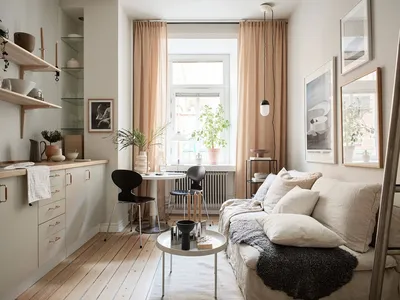 Уютная квартира размером с комнату в Швеции (19 кв. м) 〛 ◾ Фото ◾ Идеи ◾  Дизайн