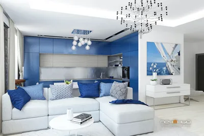 Гостиная в синем цвете: как создать стильный и элегантный интерьер