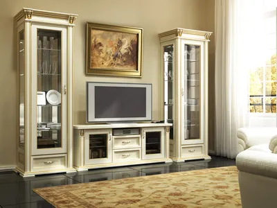 Мебель для гостиной в классическом стиле, характеристики изделий
