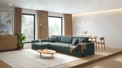 Большой диван в гостиную - 69 фото