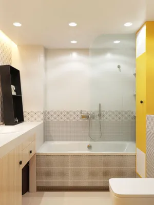 Интерьер маленькой ванной комнаты совмещенной с туалетом | Белый интерьер,  Интерьер, Дизайн ванной