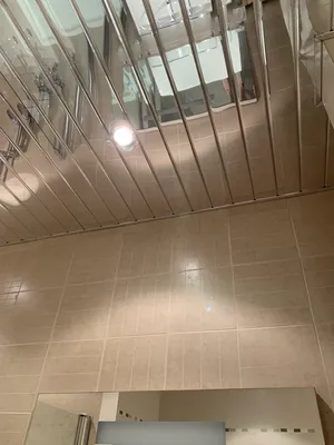 Зеркальный реечный потолок в ванной - 72 фото
