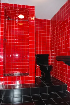 Красно белый туалет - 72 фото