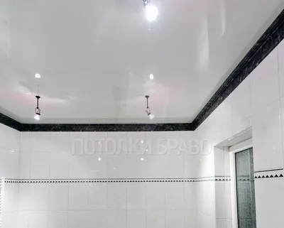 Классический глянцевый натяжной потолок для ванной комнаты НП-1347 - цена  от 820 руб./м2