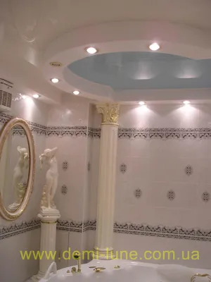 Французские натяжные потолки для ванной комнаты