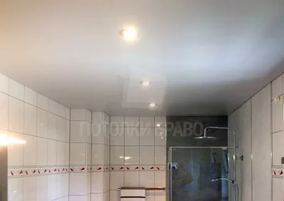 Серый матовый натяжной потолок для ванной комнаты НП-1306 - цена от 880  руб./м2