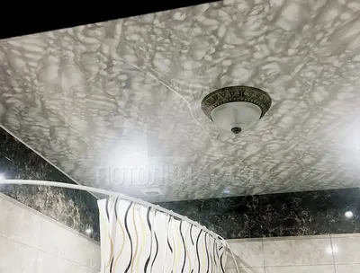 Мраморный матовый натяжной потолок для ванной комнаты НП-1489 - цена от  1250 руб./м2